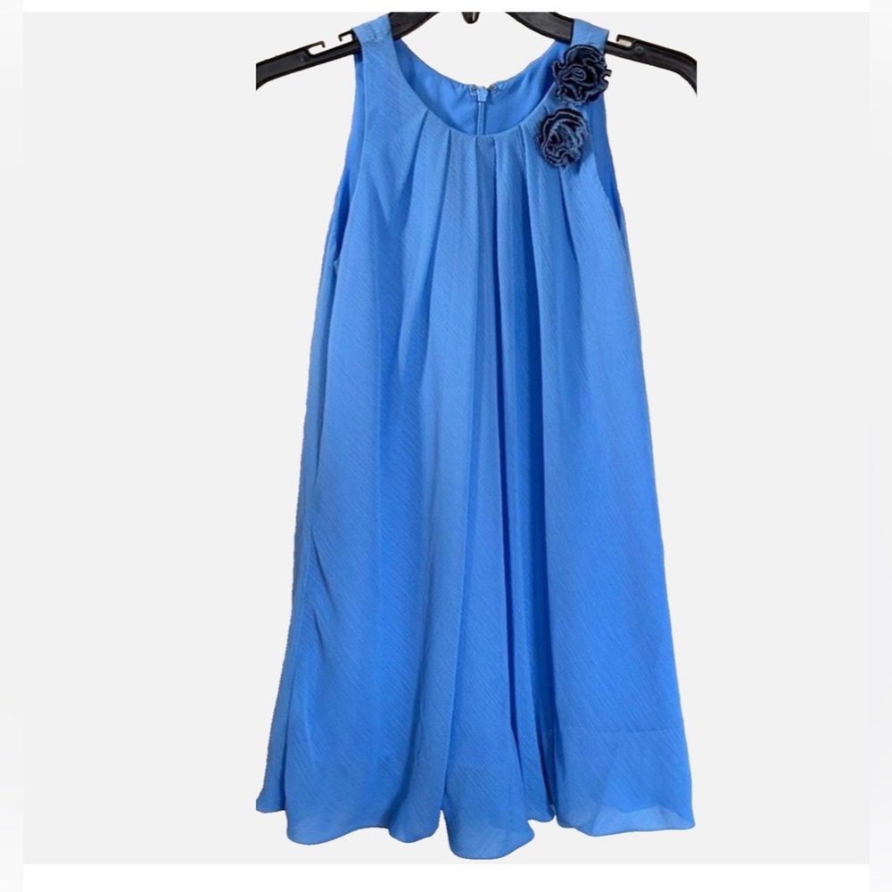 Us Angels Girls Chiffon Formal Dress Size 10 Blue Wedding Flower Girl Party